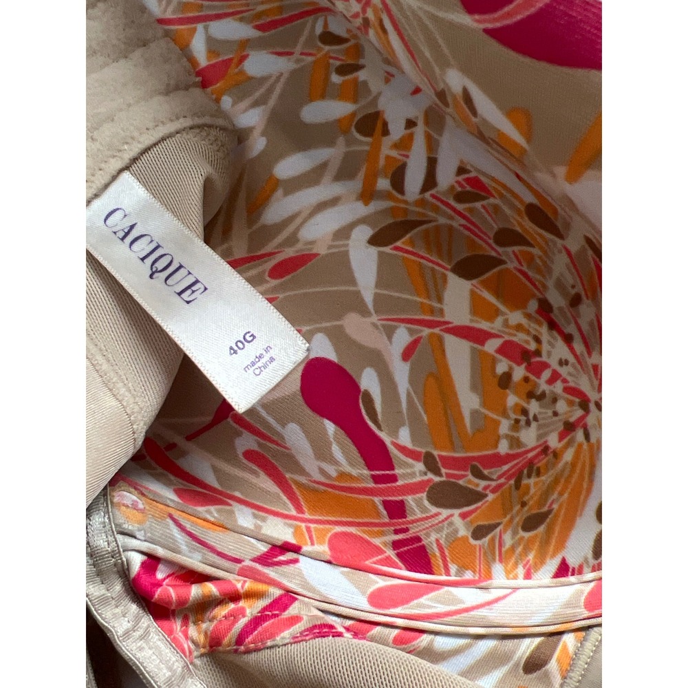 Cacique 40G Full Coverage Floral Print Bra Beige Orange‎ Pink Comfortable
